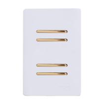 Interruptor 4 Teclas Simples Novara Branco Gold