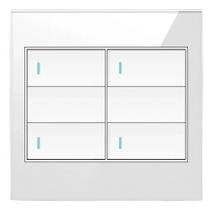 Interruptor 4 Teclas Vidro Temperado Branco Interruptor 4 Teclas Vidro Temperado Branco