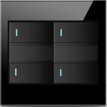 Interruptor 4 Teclas Vidro Temperado Preto