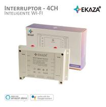 Interruptor 4CH 4 Canais Wifi Automação Alexa Google EKAZA