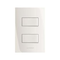 Interruptor 4x2 duplo simples com placa branco Inova Alumbra