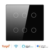Interruptor 4x4 Touch Inteligente Wifi Tuya 6 canais Sem Neutro