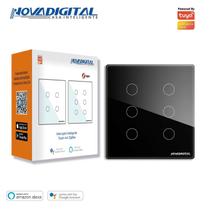 Interruptor 6 Botões Preto Touch 4x4 Zigbee Novadigital