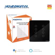 Interruptor 8 Teclas 4x4 Zigbee Preto Touch Novadigital Tuya
