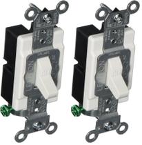 Interruptor AC unipolar Leviton CSB1-20W Toggle 20A 120/277V, pacote com 2
