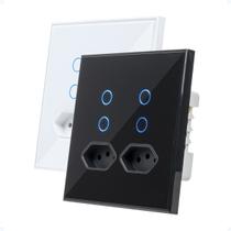Interruptor Alexa Inteligente 4x4 Automação Bivolt C/ Tomada