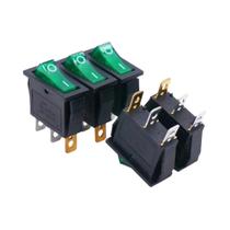 Interruptor Basculante Iluminado Por LED Amarelo Vermelho Verde 12 Peças 3 Pinos 2 Posições ON/Off