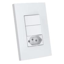 Interruptor Beleze 2 Teclas Simples E Tomada 10A Enerbras