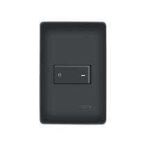 Interruptor Bipolar Simples Fame Habitat Black com Placa 4x2 Interruptor Bipolar Simples Fame Habitat Black com Placa 4x2