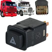 Interruptor Botão Pisca Alerta para Scania 113 Painel Avião (1328177 / 1363131 / 290950)