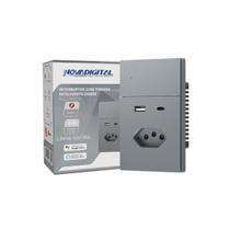 Interruptor C/ Tomada Inteligente Zigbee 1 Botão Linha Safira Novadigital Interruptor C/ Tomada Inteligente Zigbee 1 Botão Linha Safira Novadigital