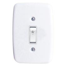 Interruptor Campainha 2 x 4 com Placa Branca Pluzie