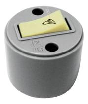 Interruptor Campainha Perlex Sobrepor Redondo Cinza