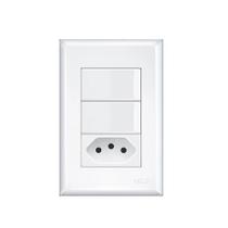 Interruptor com 2 Seções e Tomada 2p+T 10A - Fame
