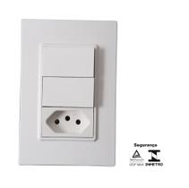 Interruptor com 2 Teclas e tomada 20A STYLUS - Ilumi