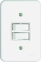 Interruptor com 2 Teclas SIMPLES 10A com placa Branca Pollar - Radial