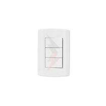 Interruptor Com 3 Teclas Simples Com Placa 4x2 Branco - pluzie
