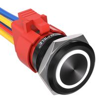 Interruptor com botão de pressão APIELE 10A 12V com LED Angel Eye 22mm 1NO 1NC Interruptor com botão de pressão APIELE 10A 12V com LED Angel Eye 22mm 1NO 1NC