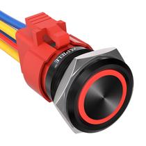 Interruptor com botão de pressão APIELE 10A 12V com LED Angel Eye 22mm 1NO 1NC Interruptor com botão de pressão APIELE 10A 12V com LED Angel Eye 22mm 1NO 1NC