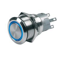 Interruptor com botão de pressão BEP 12V com travamento ligado/desligado com LED azul