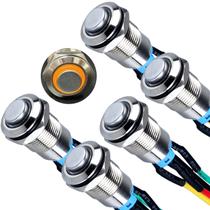 Interruptor com botão de pressão DMWD 12 mm à prova d'água 12V-24V 1NO liga/desliga