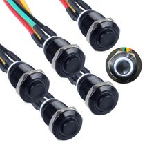 Interruptor com botão de pressão DMWD 12mm 12V-24V 1NO com cabo pré-soldado