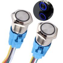 Interruptor com botão de pressão DMWD 16mm 12V-24V 1NO 1NC à prova d'água