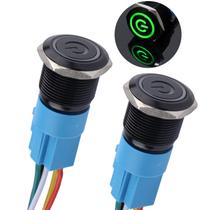 Interruptor com botão de pressão DMWD 19 mm 12 V-24 V liga/desliga à prova d'água IP66