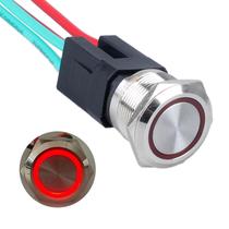 Interruptor com botão de pressão DMWD 22mm à prova d'água 20A 12V-24V com LED