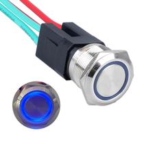 Interruptor com botão de pressão DMWD 22mm à prova d'água 20A 12V-24V com LED