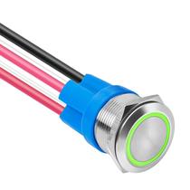 Interruptor com botão de pressão KWONONG LED de aço inoxidável IP67 5-24V 20A