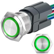 Interruptor com botão de pressão ZJWZJH 22mm 15A 110V/120V com travamento 2NO DPST