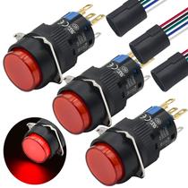 Interruptor com botão de pressão ZJWZJH K16-271 16 mm 12VDC com plugue de soquete Interruptor com botão de pressão ZJWZJH K16-271 16 mm 12VDC com plugue de soquete