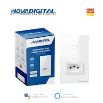 Interruptor com Tomada 2 teclas Novadigital Wi-Fi - Nova Digital