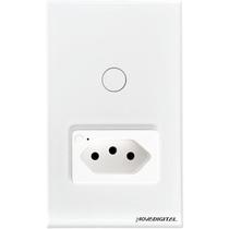 Interruptor com Tomada Inteligente 1 Botão Touch Wi-Fi Branco Novadigital IT-WK-01-W / IT-WK-02-W1