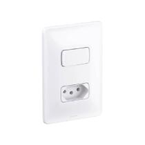Interruptor com Tomada Legrand Pial Zeffia - 2P+T - 10A - Branco - 680112 Interruptor com Tomada Legrand Pial Zeffia - 2P+T - 10A - Branco - 680112