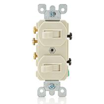 Interruptor combinado Leviton 15A 120/277V dúplex color almendra claro Interruptor combinado Leviton 15A 120/277V dúplex color almendra claro