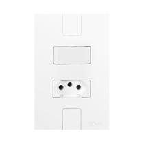 Interruptor de 1 Tecla Paralela 10A + Tomada 2P+T 20A 250V de Embutir Interruptor de 1 Tecla Paralela 10A + Tomada 2P+T 20A 250V de Embutir