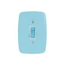 Interruptor de 1 Tecla Simples com Placa 4x2 Azul Interruptor de 1 Tecla Simples com Placa 4x2 Azul