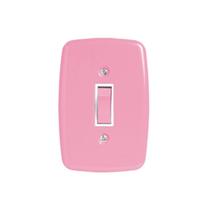 Interruptor de 1 Tecla Simples com Placa 4x2 Preto/Rosa Pluzie Interruptor de 1 Tecla Simples com Placa 4x2 Preto/Rosa Pluzie