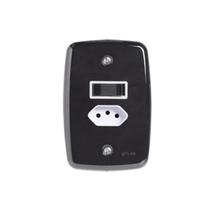 Interruptor de 1 Tecla Simples e Tomada 2p+t 20a , com Placa 4x2 Interruptor de 1 Tecla Simples e Tomada 2p+t 20a , com Placa 4x2