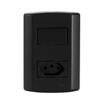 Interruptor de 1 Tecla Simples e Tomada 2p+t 20a , Modular, com Placa 4x2 e Suporte Interruptor de 1 Tecla Simples e Tomada 2p+t 20a , Modular, com Placa 4x2 e Suporte