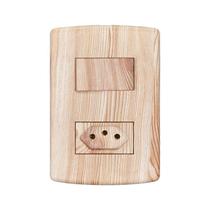 Interruptor de 1 Tecla Simples e Tomada 2p+t 20a , Modular, com Placa 4x2 e Suporte Interruptor de 1 Tecla Simples e Tomada 2p+t 20a , Modular, com Placa 4x2 e Suporte