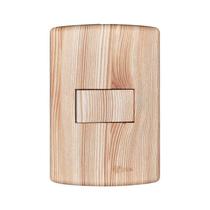 Interruptor de 1 Tecla Simples, Modular, com Placa 4x2 e Suporte Bege/Madeirado Angelim Pluzie Interruptor de 1 Tecla Simples, Modular, com Placa 4x2 e Suporte Bege/Madeirado Angelim Pluzie