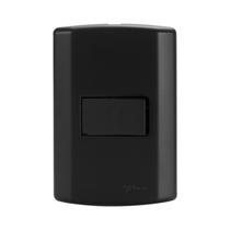 Interruptor de 1 Tecla Simples, Modular, com Placa 4x2 e Suporte Preto/Fosco Pluzie Interruptor de 1 Tecla Simples, Modular, com Placa 4x2 e Suporte Preto/Fosco Pluzie