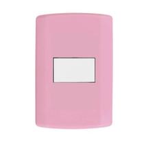 Interruptor de 1 Tecla Simples, Modular, com Placa 4x2 e Suporte Rosa Pluzie