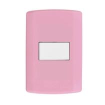 Interruptor de 1 Tecla Simples, Modular, com Placa 4x2 e Suporte Rosa