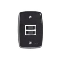 Interruptor de 2 Teclas Simples com Placa 4x2 Branco/Preto Pluzie Interruptor de 2 Teclas Simples com Placa 4x2 Branco/Preto Pluzie