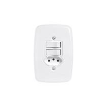 Interruptor de 2 Teclas Simples e Tomada 2p+t 20a , com Placa 4x2