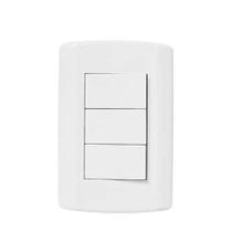 Interruptor de 3 teclas simples branco Modular Pluzie